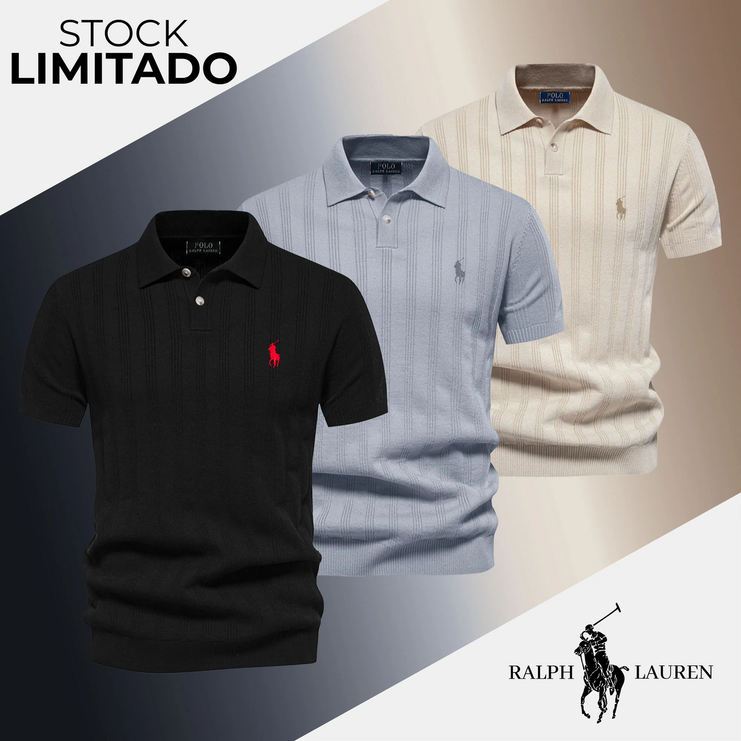 Polo testurizzata da uomo RL - Scorta limitata